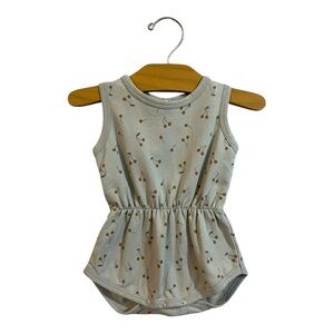 Rylee + Cru Gray Cherry Print Romper